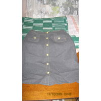 Теплая юбка на пуговицах Modile Exclusif Франция винтаж