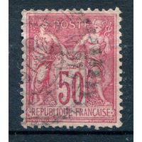 Франция - 1886/89г. - аллегория, тип II, 50 c - 1 марка - гашёная [Mi 81 II]. #2-Fr-53-KS-1