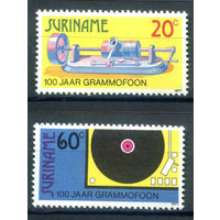 Суринам - 1977г. - 100 лет первой звукозаписи - 2 марки - полная серия, MNH [Mi 779-780]. #3-WB-71-A-1