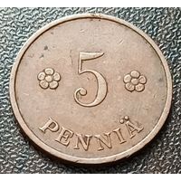 Финляндия 5 пенни, 1937    ( 1-3-2 )