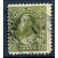 Британские колонии - Канада - 1911/18г. - король Георг V, 20 с - 1 марка - гашёная [Mi 98]. #3-WB-82-A-1