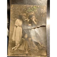 Старинная старая фотография с письмом Клецк 1922 г.