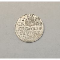 Трояк 1595 Рига штемпельный блеск редкий