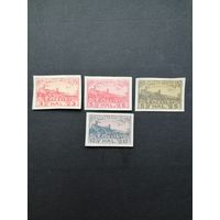 Польша 1919 Неполная серия марок без перфорации "Checiny" "Виды города: POCZTA MIEJSKA" (чистые с наклейками)