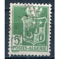 Французские колонии - Алжир - 1942/45г. - гербы, 5 Fr - 1 марка - гашёная [Mi 193]. #1-Fr-61-KB-1