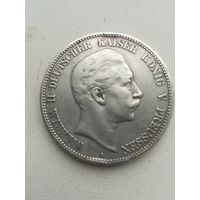 Монета 5 марок 1907 года.