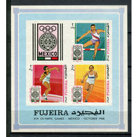 Фуджейра - 1968г. - Летние Олимпийские игры - 1 блок - полная серия, MNH [Mi bl. В 9 В]. #O-Bl-Z-2-3