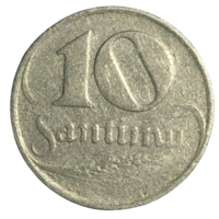 Латвия 10 сантимов, 1922