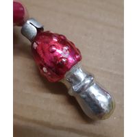 Игрушка ёлочная Мухомора, стекло. СССР