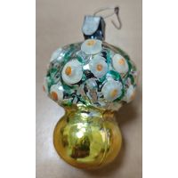 Елочная игрушка СССР - Ваза с цветами