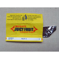 G4-330 Обертка фантик от жевачки жевательной резинки Wrigleys Juicy Fruit 1980-1990-е