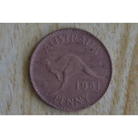Австралия 1 пенни 1951 с 1 руб