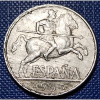 Испания 10 сентимо 1953 г.