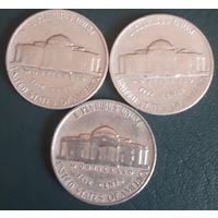5 центов  1947 D P S США Джеферсон Все три МД