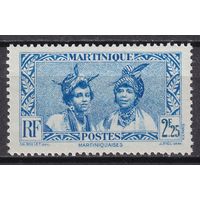 21.FrK. Франция. Колонии. Мартиника. Местные мотивы. 1939 г. 2,25 Fr. Mi.#185.