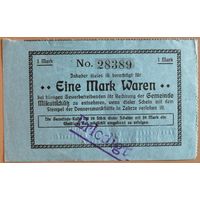Германия /Польша/ 1 марка 1914 г Забже Верхняя Силезия ( Zabrze), ТИСНЕНАЯ НАДПЕЧАТКА, UNC