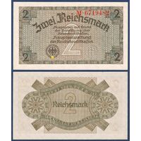 Германия, 2 рейхсмарки 1940-1945 г., P-R137a (M, вторая мировая, для оккупированных территорий, с конгревом), UNC-