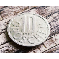 Австрия. 10 грошей 1981. Брак, разворот (поворот).
