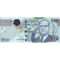 Багамские острова(Багамы) 10 долларов образца 2009 года UNC p73
