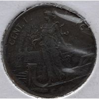 Италия 1 чентезимо 1916 г. В холдере