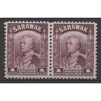 1934 Саравак ** 1 cent, сцепка 2 марки (SG 106)