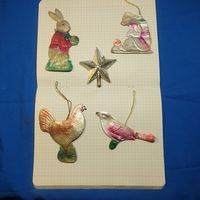 Елочные игрушки картонаж СССР пять штук