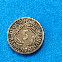 5 рентенпфеннигов(1924г.) ( F).Расспродажа!