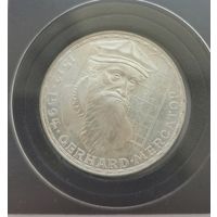 5 марок 1969 г. 375 лет со дня смерти Герхарда Меркатора. ФРГ. Серебро. С рубля