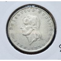 2 рейхсмарки 1934 Третий рейх 175 лет со дня рождения Фридриха Шиллера F Штутгарт. Серебро! ВОЗМОЖЕН ОБМЕН!