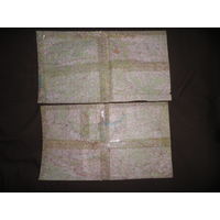 Карты (39х34 см) Молодечно,Осиповичи,Бобруйск,Логойск, Радошковичи,Заславль,.70-е г.С рубля.