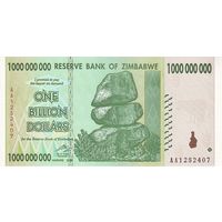 Зимбабве 1000000000 долларов образца 2008 года UNC p83