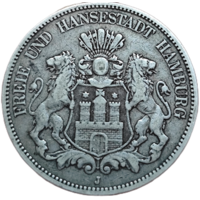 5 марок. 1876 года. Гамбург.