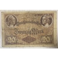 Банкнота 20 марок 1914 год. Германская империя. С рубля без МЦ.