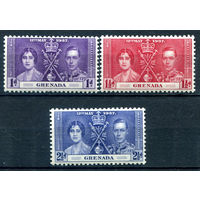 Британские колонии - Гренада - 1937г. - коронация короля Георга VI и королевы Елизаветы - 3 марки - полная серия, MLH [Mi 120-122]. #2-Bc-46-A-1