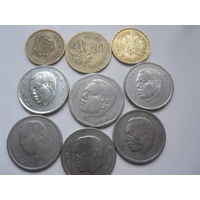 Монеты Марокко 9шт. без повтора.