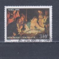 [262] Того 1995. Культура.Искусство. Живопись.Рождество. Концовка серии.Гашеная марка.
