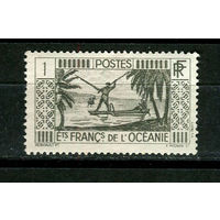 Французская Океания - 1934/1939 - Традиции 1С - [Mi.89] - 1 марка. Чистая без клея.  (Лот 27JH)-TG2P25