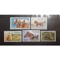 Сборный лот. Фауна. Лошади. 5 марок (719)