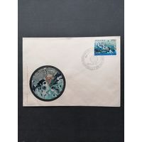 Польша 1971 КПД с маркой из блока Mi.48 "Американский космический корабль "Апполон 15"" (гашение с клеем) Mi.2123 каталог 1.20 евро