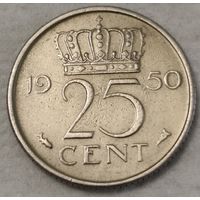 Нидерланды 25 центов, 1950 (14-11-12)
