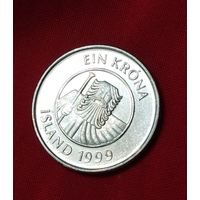 Исландия. 1 крона 1992