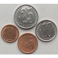 Венесуэла 1, 5, 10, 25 сентимо 2007 - 2009 гг. Набор