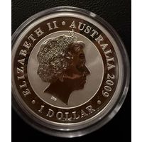 1 доллар 2009 г.   Елизавета 2.  КОАЛА.  СЕРЕБРО. 999 пробы   УНЦИЯ.