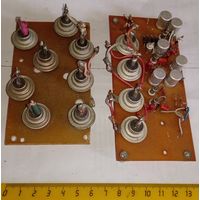 Платы с деталями. 2 шт. Диоды, тиристоры.