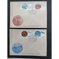 Польша 1980 Три КПД с полной серией марок "Научные экспедиции" (спецгашение) марки Mi.2686-2691 каталог 3.50 евро