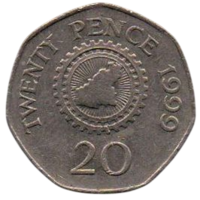 БЕЙЛИВИК ГЕРНСИ. 20 ПЕНСОВ 1999.