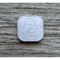 Werty71 Карибские острова 2 цента 1993 Елизавета 2 Карибы