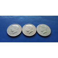 50 центов (1/2 доллара) 1972,1974 и 1993 год США ( Состояние на фото)