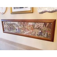 - ГОБЕЛЕН Германия 140х41 см Деревянная рама 1950-ые Единый ! Редкость !