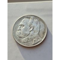 5 злотых 1936 года. Серебро 750. Монета не чищена. 45229